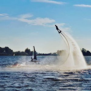 Tiwal 3 sailing dinghy and Jetlev watertoy
