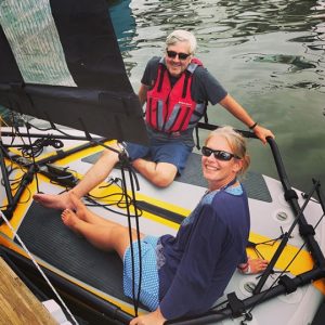 Navigation en couple sur un dériveur gonflable Tiwal 3