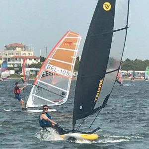 Sailing Tiwal 3 inflatable sailboat in Belgium