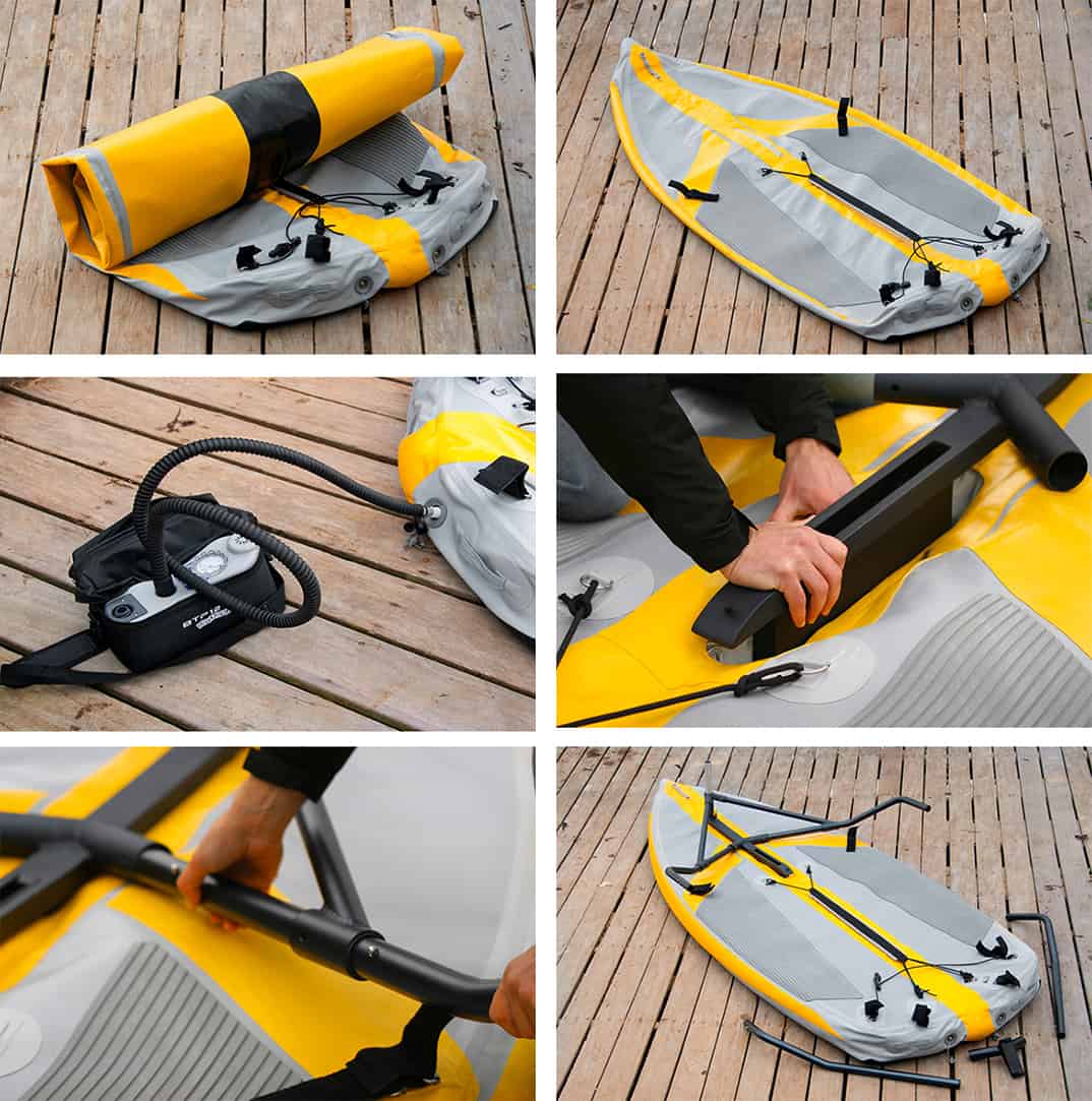 Montageschritte des Tiwal 3 Boot