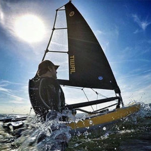 Single Sailor on a Small Boat
